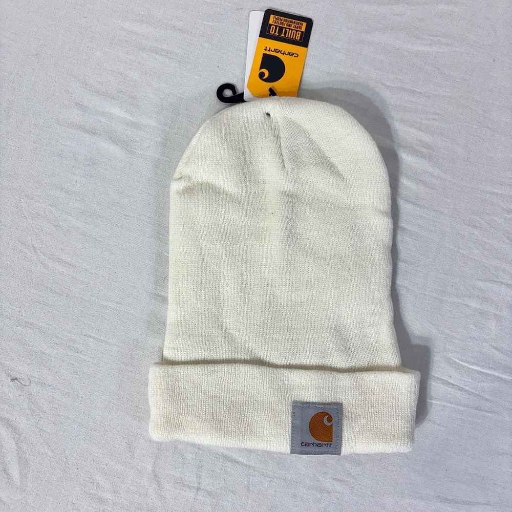 NWT Carhartt Uni-sex Knit‎ Cuffed Beanie Winter White A18 One-Size